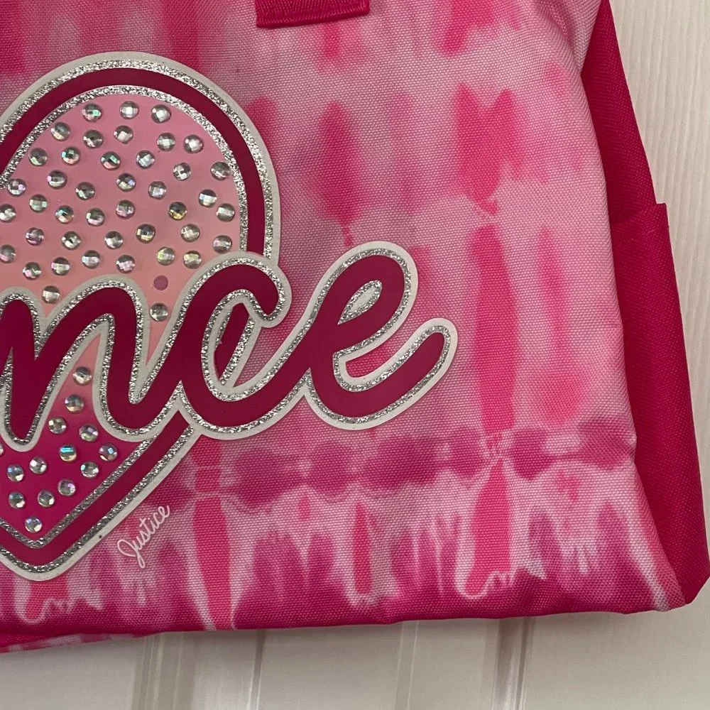Justice Pink Dance Heart Duffle Bag New with Tags